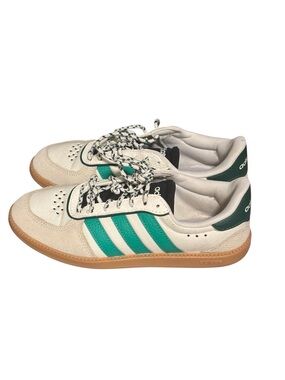 Adidas Breaknet White & Green Three-Stripe Sneakers